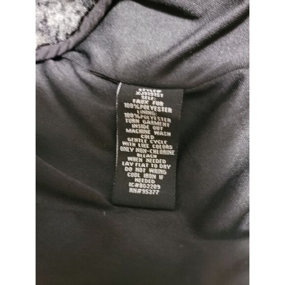 Sanctuary Toffee Plaid Faux Fur Jacket Long Sleeves Front Pockets Zipper Womens - Picture 6 of 8